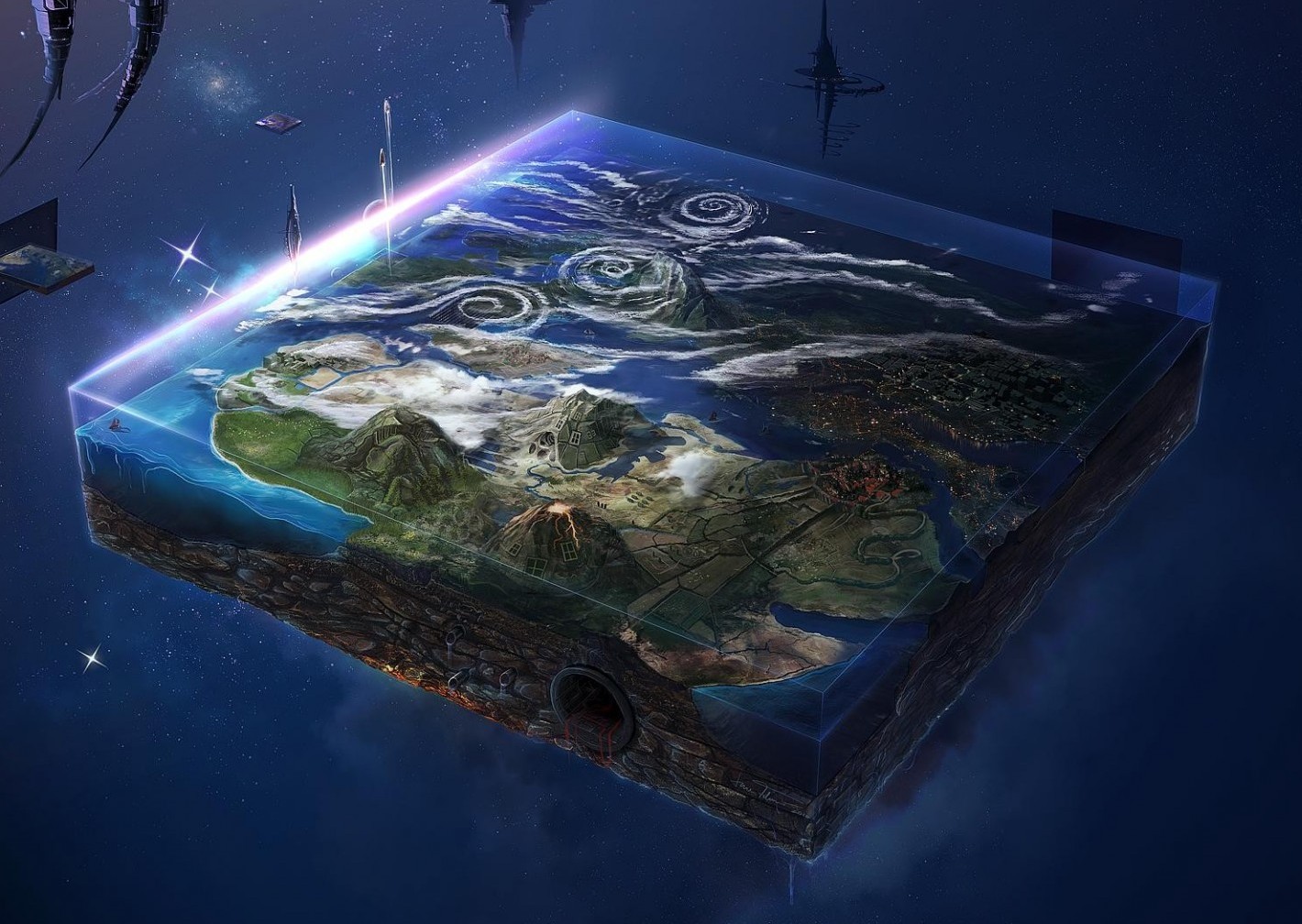 Flat Earth Desktop Background - HD Wallpaper 