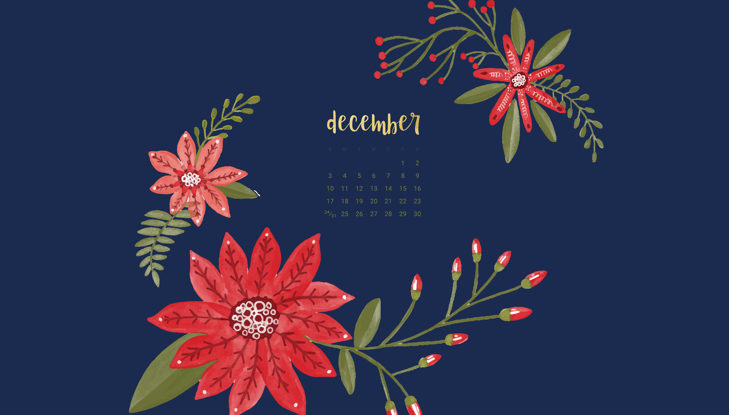 Oh So Lovely Blog Shares 6 Free December 2017 Desktop - December 2018 Calendar Computer Background - HD Wallpaper 