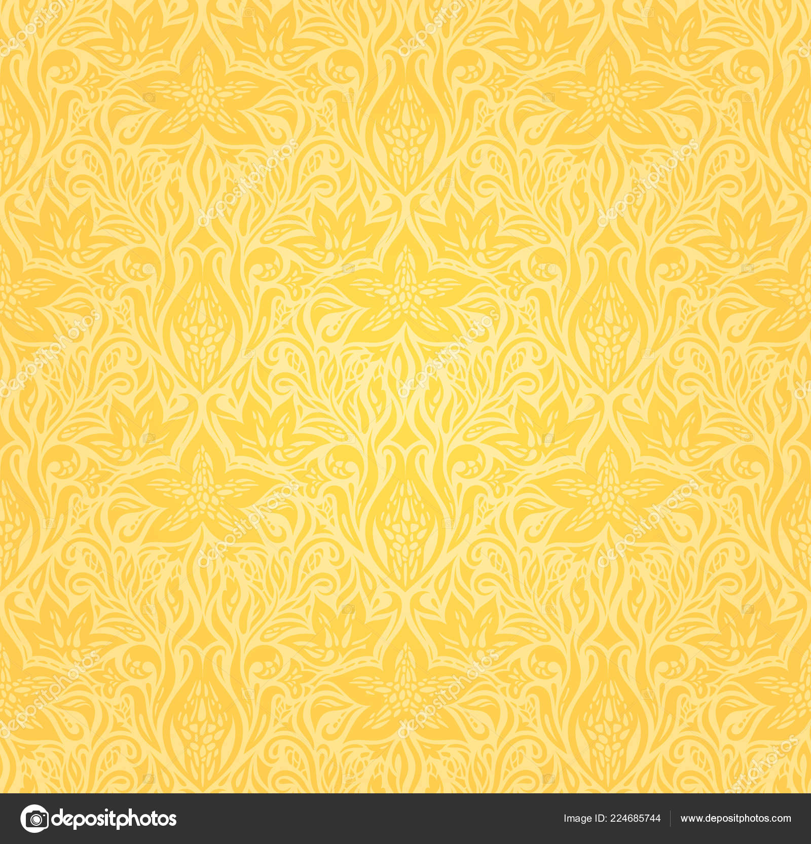 Yellow Floral Background Design - HD Wallpaper 