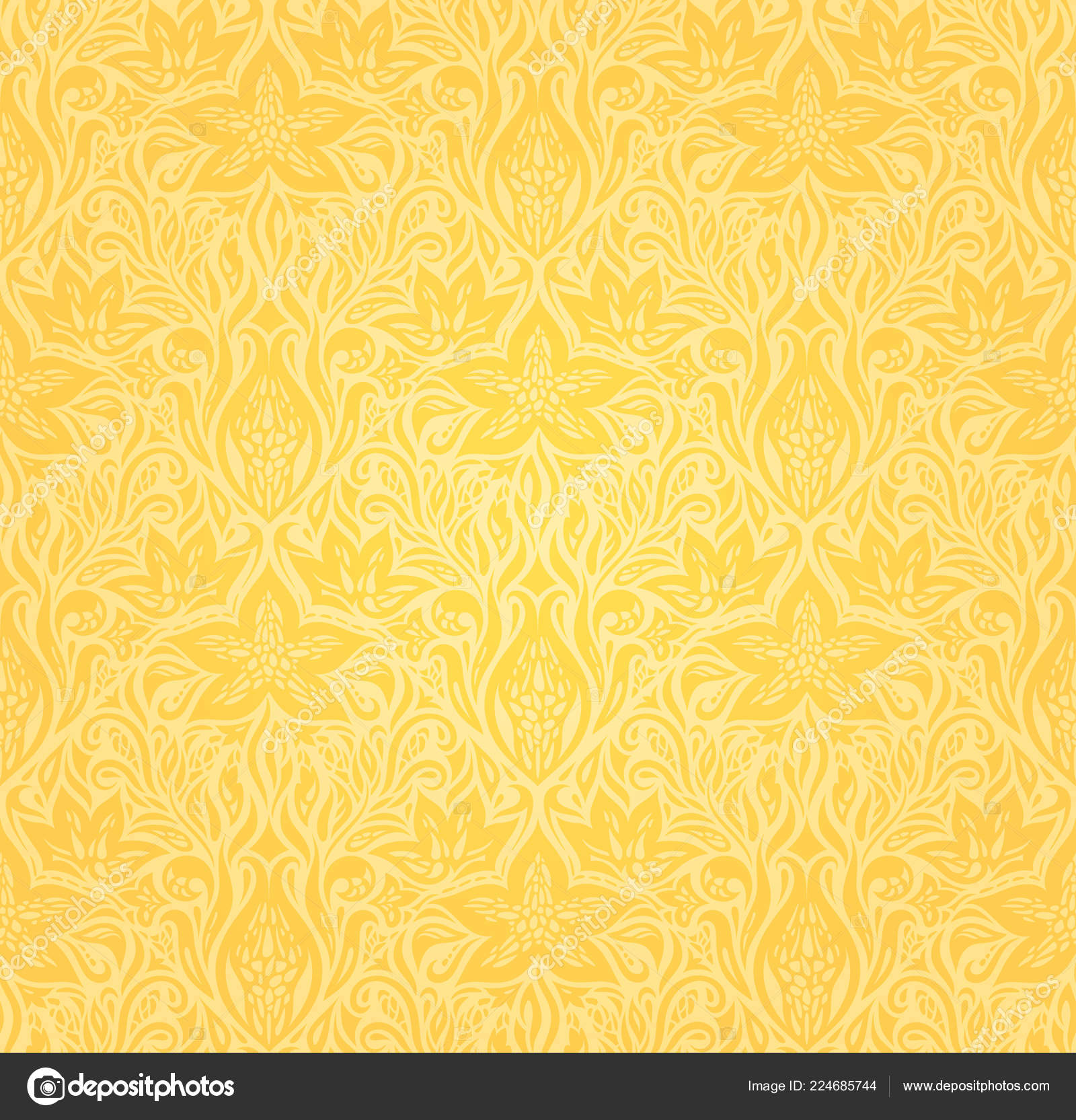 Yellow Floral Background Design - HD Wallpaper 