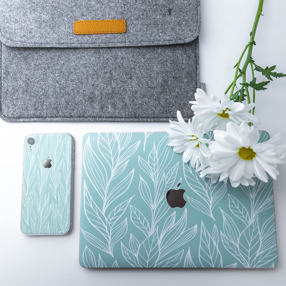 Teal And White Floral Iphone And Ipad Case Set, Plant, - Iphone - HD Wallpaper 