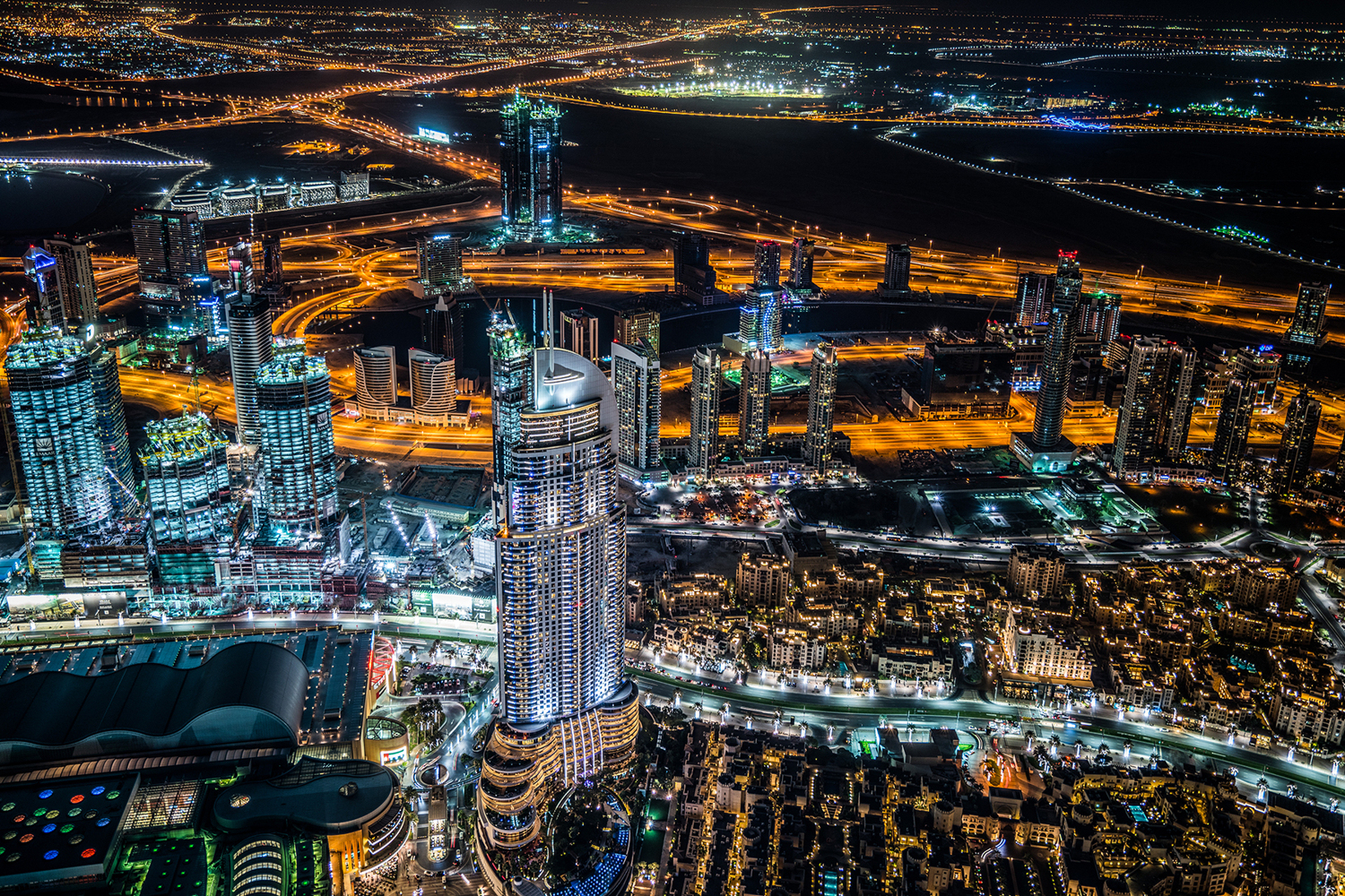 Photo Wallpaper Dubai Night - Cityscape - HD Wallpaper 
