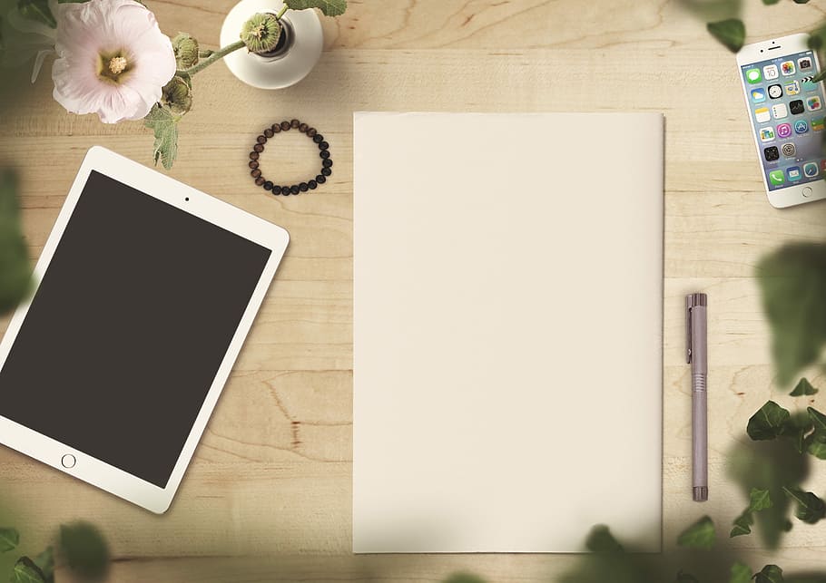 White Ipad Beside White Printer Paper, Tablet, Mobile - Digital Art - HD Wallpaper 