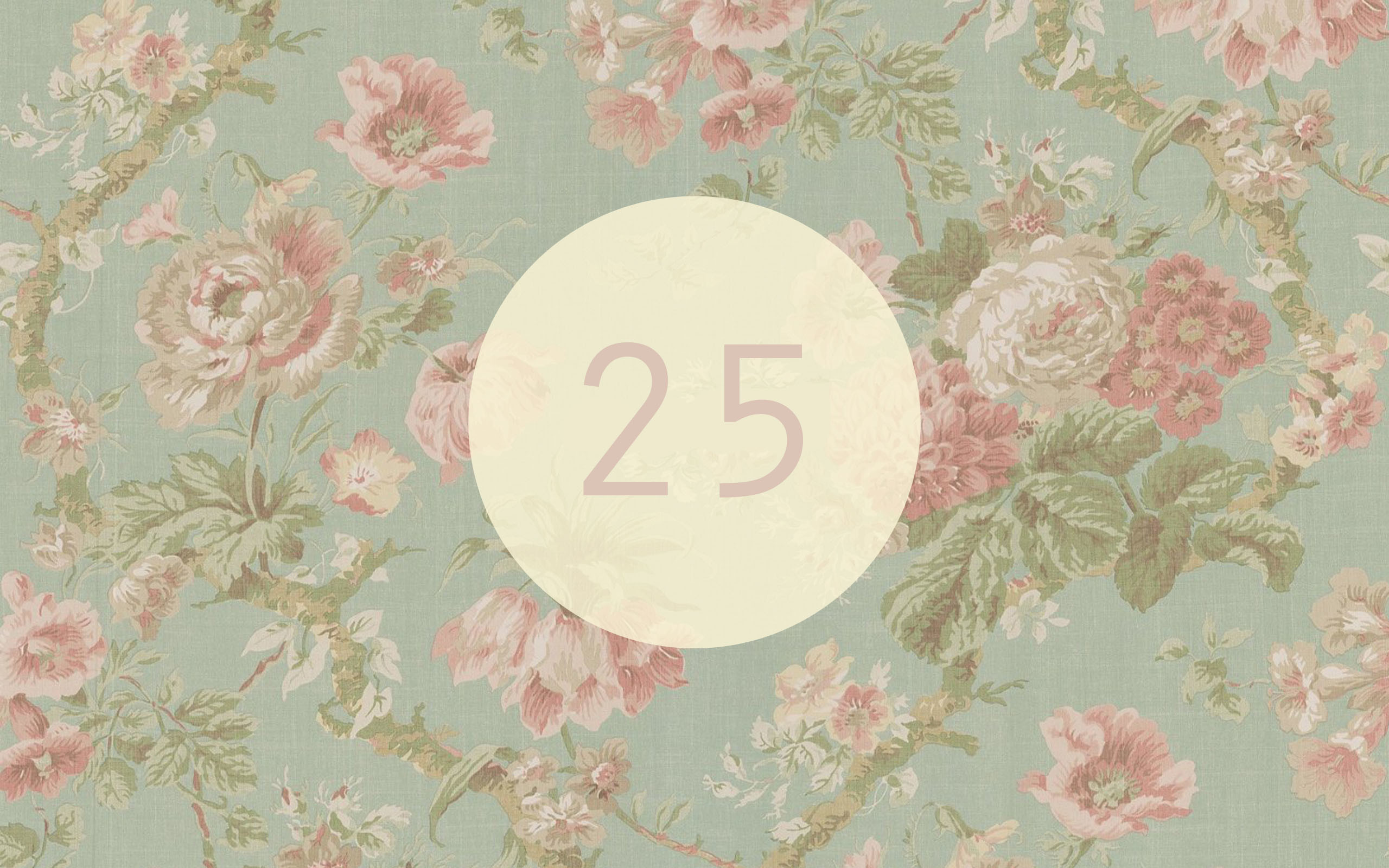 Today Is My 25th Birthday - Pastel Vintage Floral Background - HD Wallpaper 