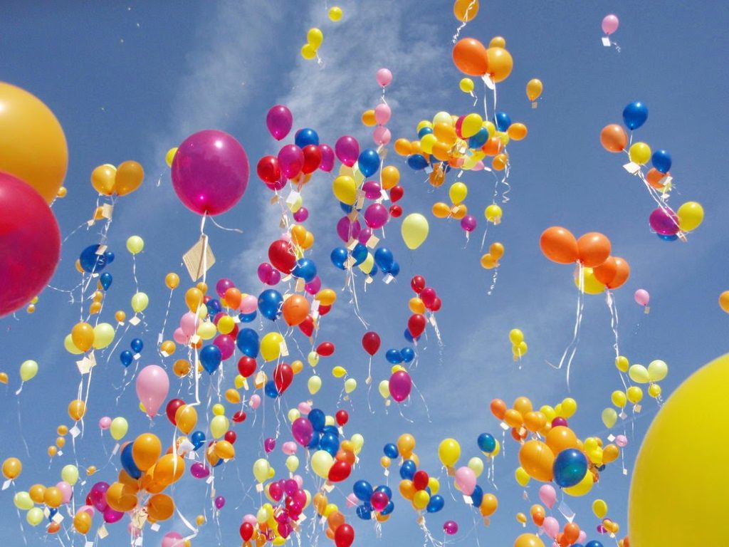 Birthday Balloons In The Sky - HD Wallpaper 