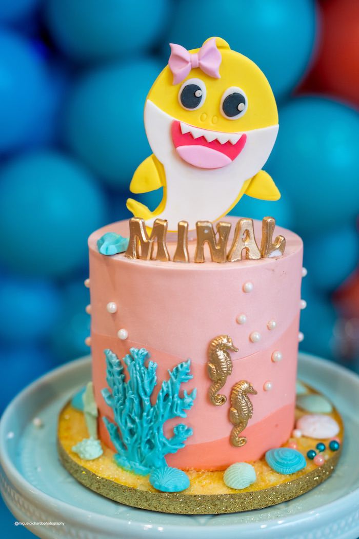 Baby Shark Cake From A Birthday Party On Cakes For Girls 700x1050 Wallpaper Teahub Io - Diy Baby Shark Birthday Cake