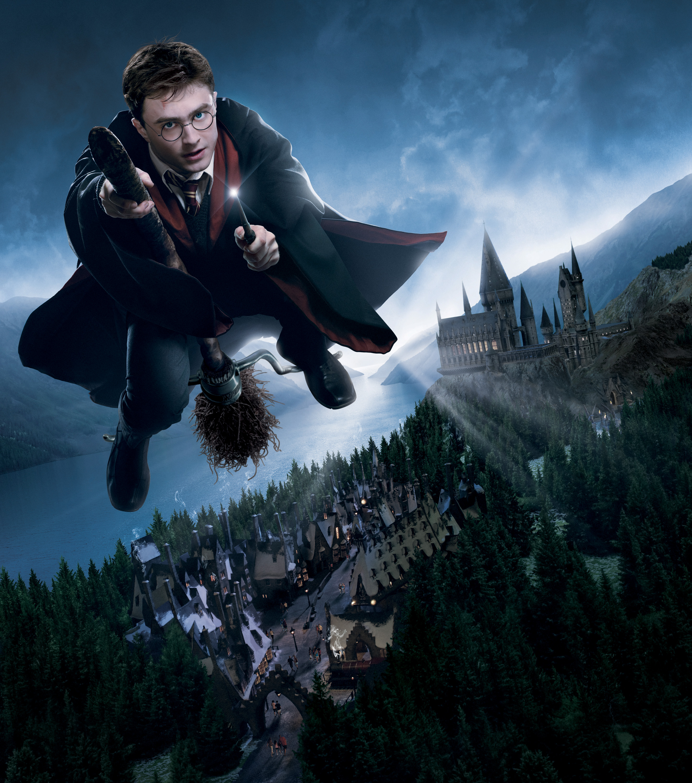 Harry Potter On His Broomstick - HD Wallpaper 