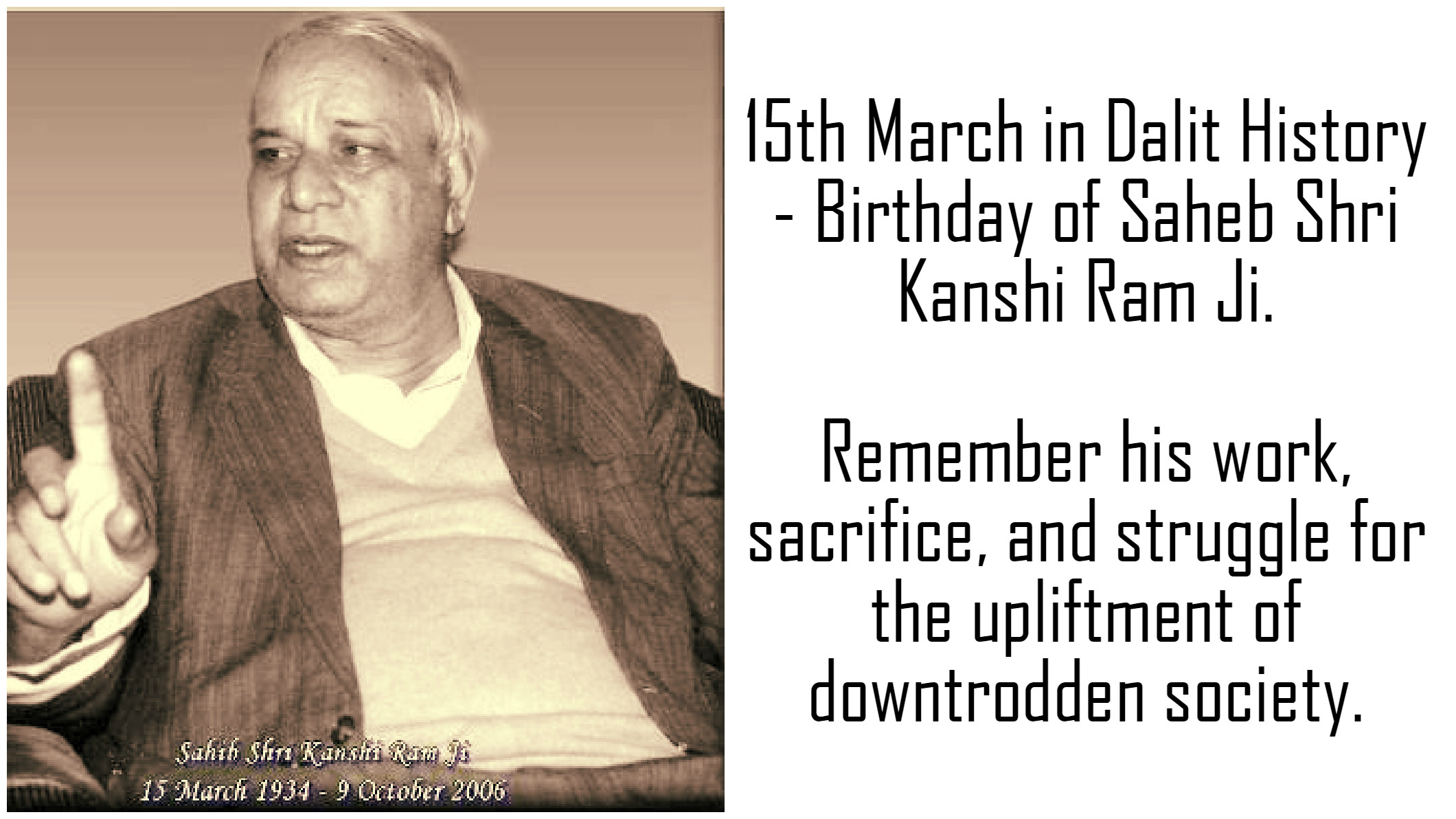 Bday Anniversary Kanshi Ram Birthday 2120x1192 Wallpaper teahub.io