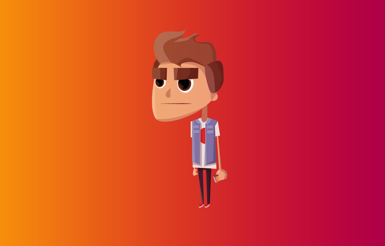 Photo Wallpaper Orange, Red, Style, Flat, The Game, - Обои На Pc Градиент - HD Wallpaper 