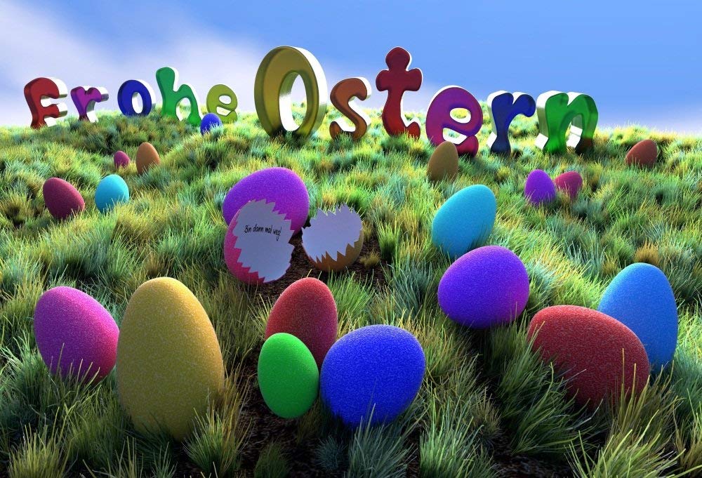 Aofoto 8x6ft Colorful Easter Eggs On Grass Field Background - Ostern 3d - HD Wallpaper 