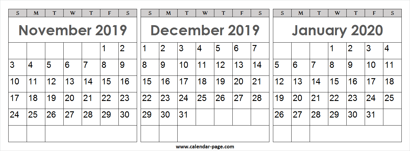 November 2019 To January 2020 Calendar Printable - 53 Week Calendar 2019 - HD Wallpaper 