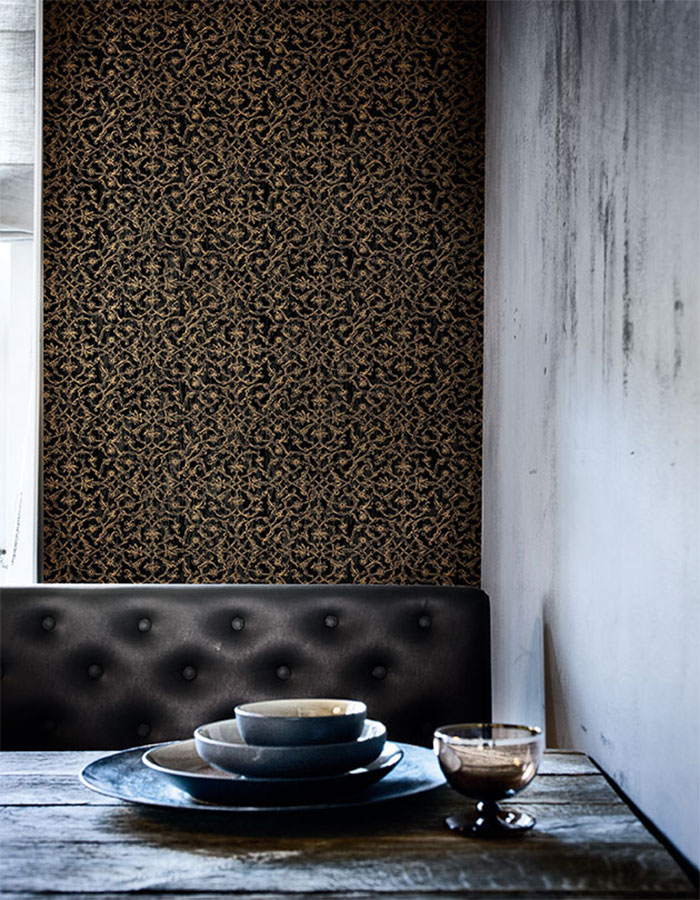 Hedge Black Damask Wallpaper R1141 - Wallpaper - HD Wallpaper 