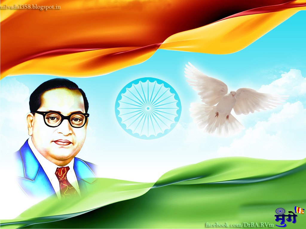 Ambedkar And Indian Flag - HD Wallpaper 