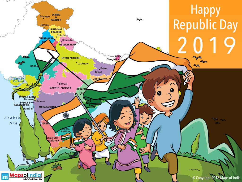 Republic Day - Happy Republic Day Cartoon - HD Wallpaper 