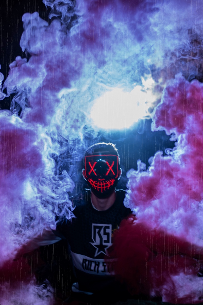 Wallpaper Man, Mask, Colored Smoke, Anonymous - Background Anonymous Smoke - HD Wallpaper 