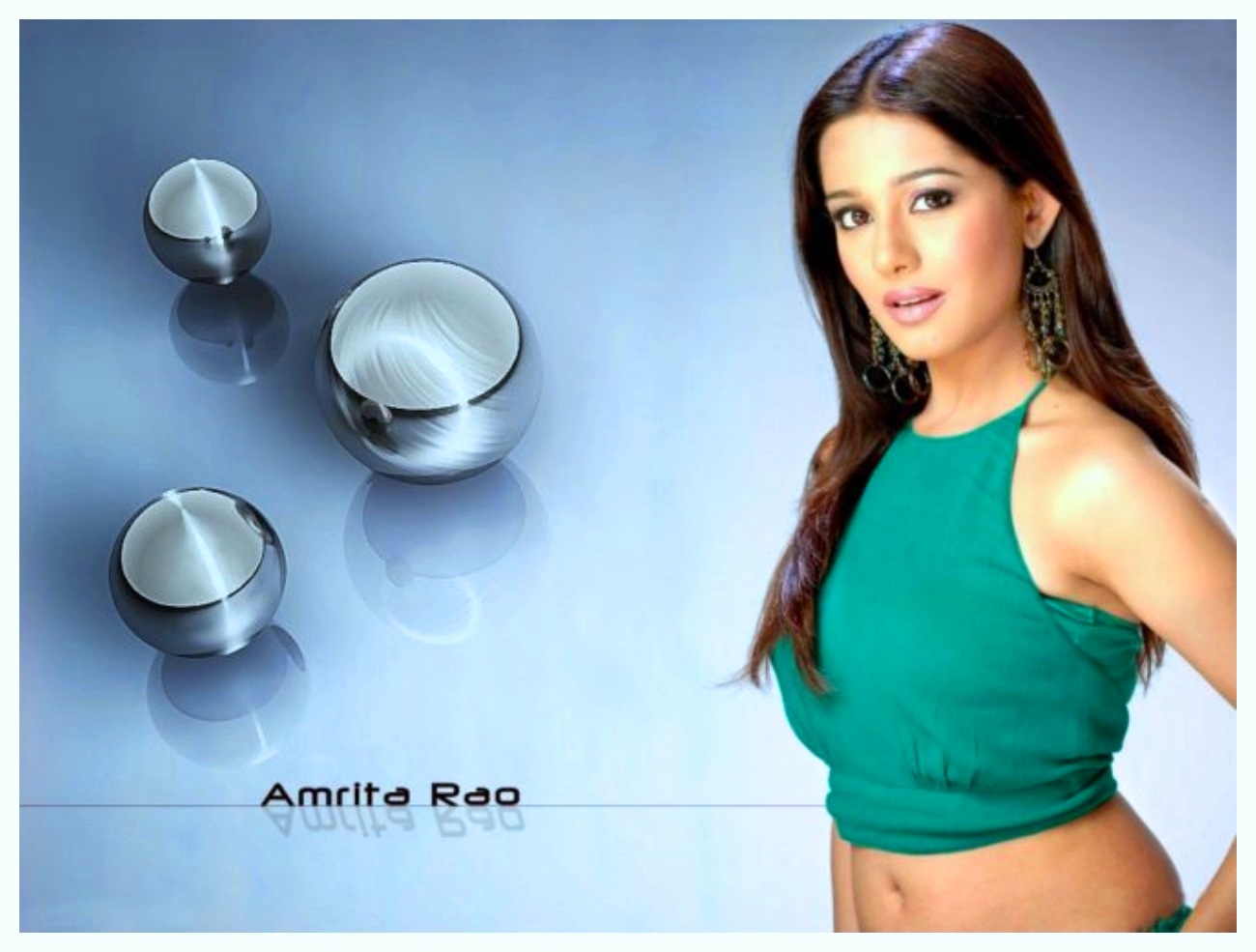 Amrita Rao Green Dress - HD Wallpaper 