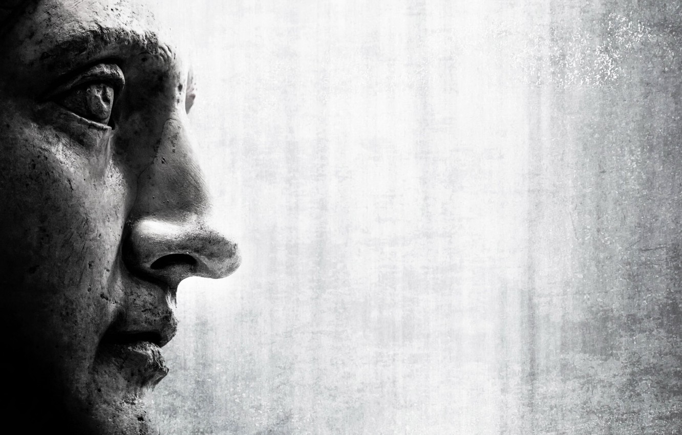 Photo Wallpaper Face, Statue, Italy, Rome, Lazio - Human - HD Wallpaper 