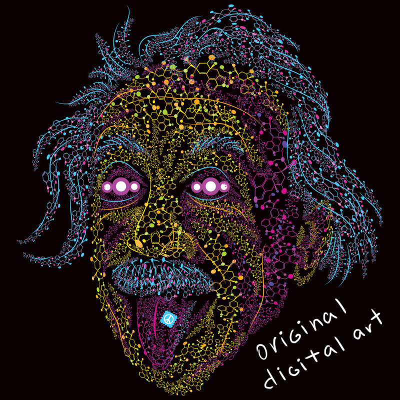 Great Scientist Tongue Out Psychedelic T-shirt By Andrei - Solomun Curesto - HD Wallpaper 