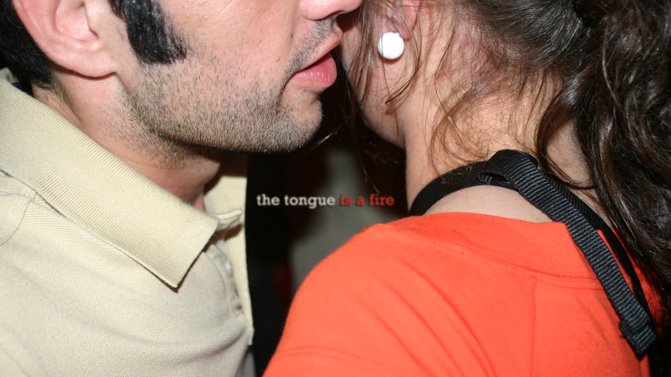 The Tongue Is A Fire Whispering Man Woman Christian - Whisper In Ear Love - HD Wallpaper 