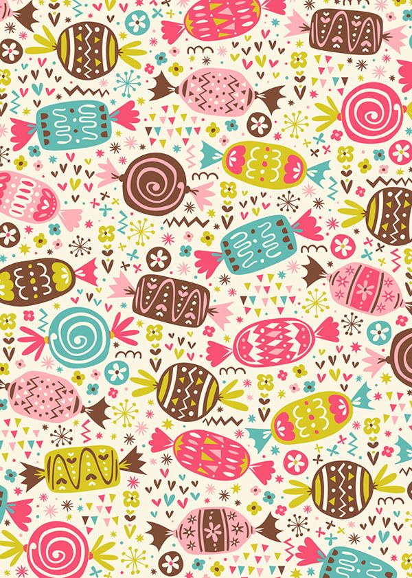 Vintage Wallpaper Patterns - Candy Background Cartoon - HD Wallpaper 