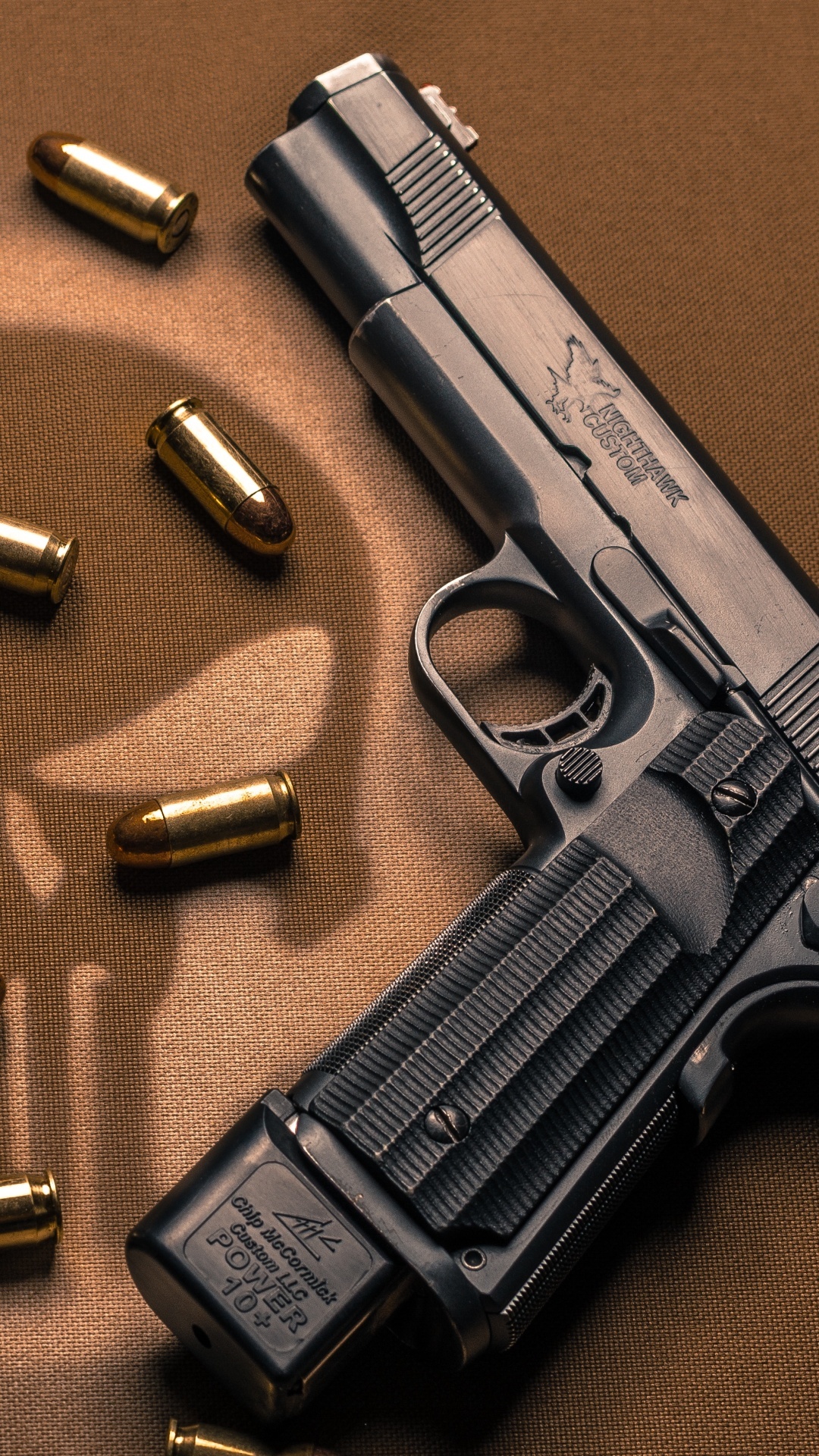 Nighthawk Custom Pistol And Bullets - Guns Wallpaper 1080 X 1920 - HD Wallpaper 