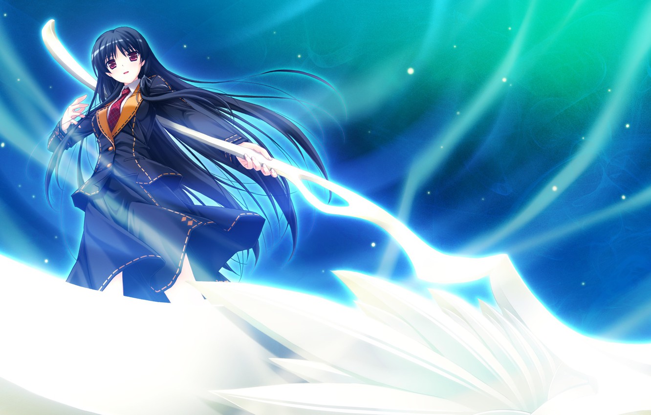 Photo Wallpaper Girl, Weapons, Art, Braid, Makita Maki, - Yua Ichinose - HD Wallpaper 