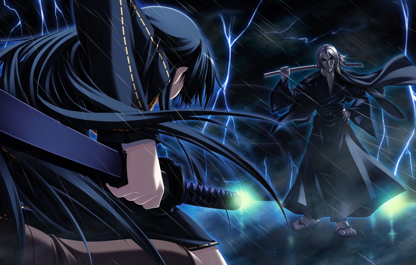 Photo Wallpaper Magic, Katana, The Battle, Art, The - Shinigami No Testament Art - HD Wallpaper 