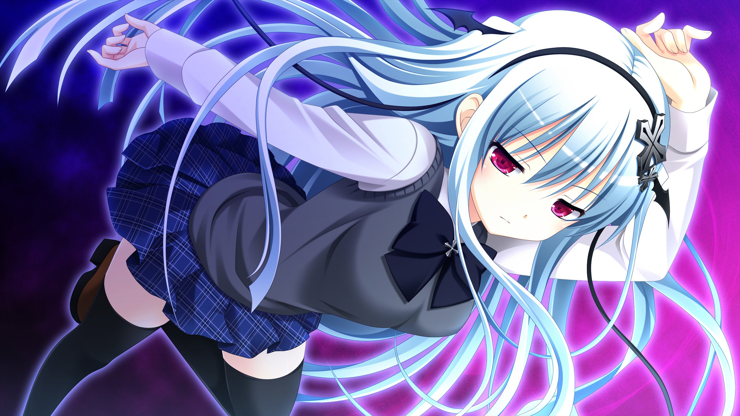 Wallpaper - Anime Girl With One Red Eye And One Blue Eye - HD Wallpaper 