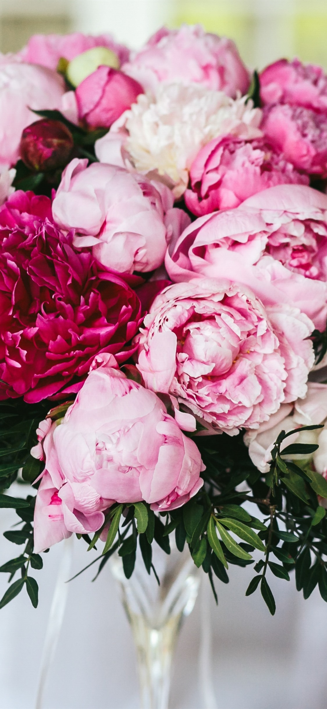 Iphone Wallpaper Pink Peonies, Flowers, Bouquet, Hazy - Peony Wallpaper Iphone X - HD Wallpaper 
