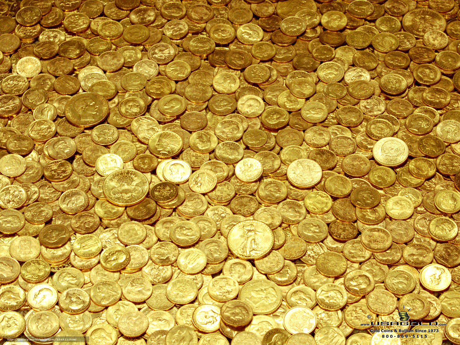 Download Wallpaper Coins, Money, Dollars, Gold Free - Gold Coins - HD Wallpaper 