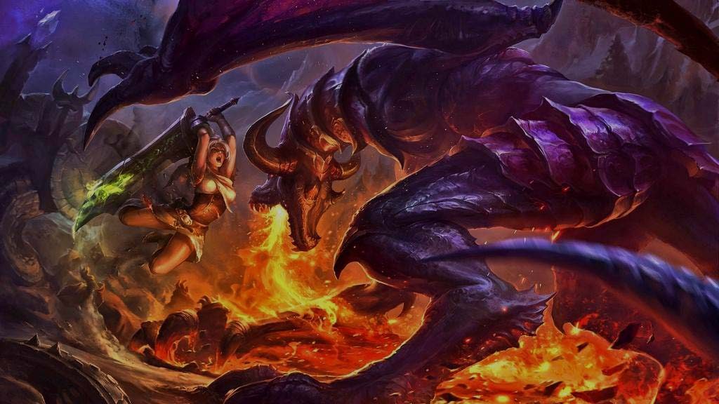 Shyvana Dragon - League Of Legends Riven Vs Shyvana - HD Wallpaper 