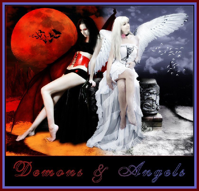 Sexy Angel & Demons - HD Wallpaper 