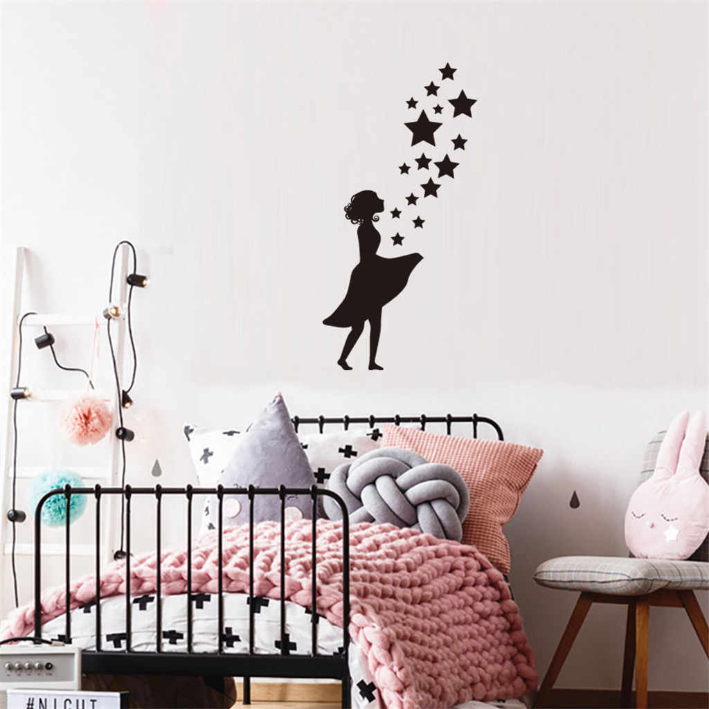 Wall Stickers Star Girl Baby Wall Stickers Bedroom - Makeup Decoration - HD Wallpaper 