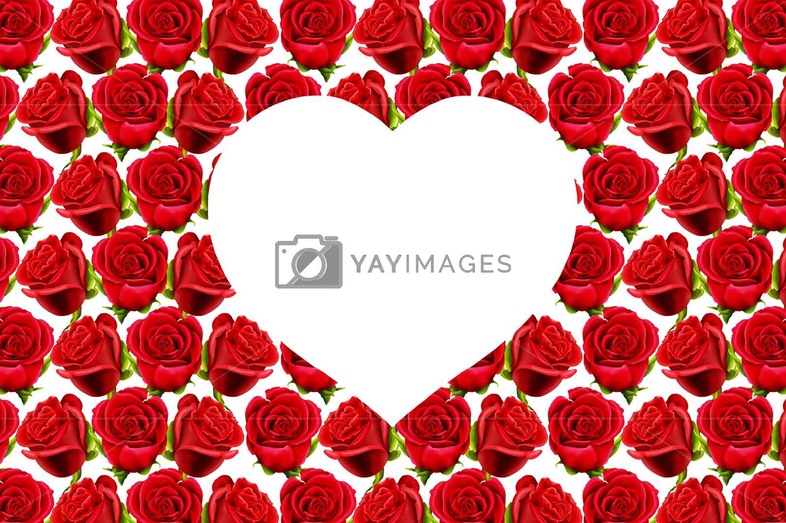 Wallpaper Of Red Roses With A White Heart By Acremead - Stock Photography - HD Wallpaper 