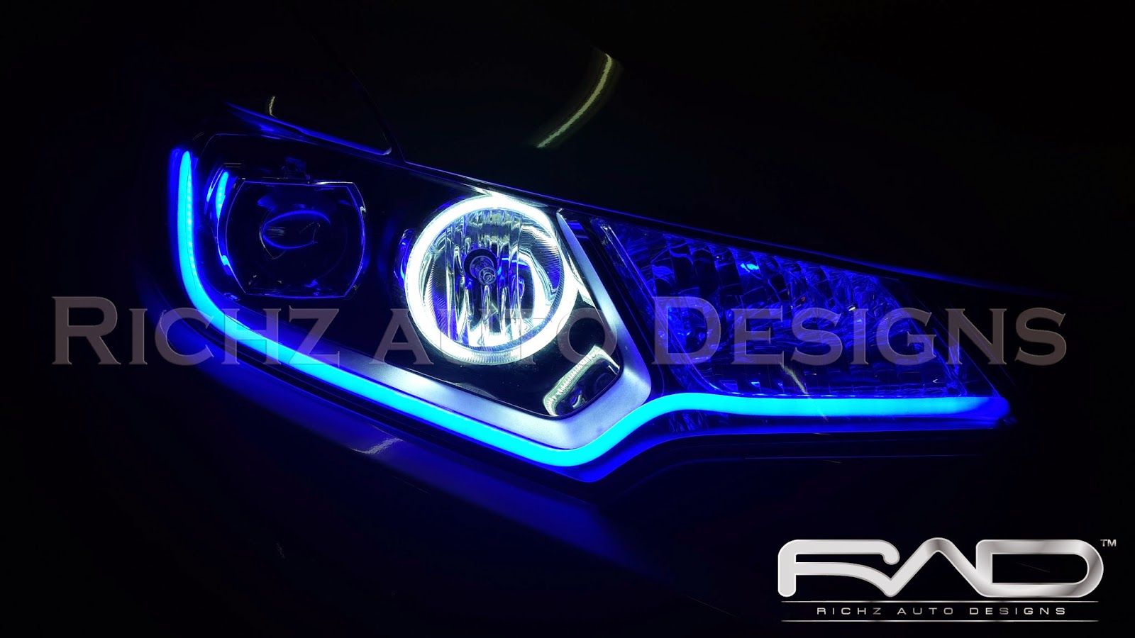 Headlight All New Jazz 2014 Angel Eyes - Hyundai - HD Wallpaper 