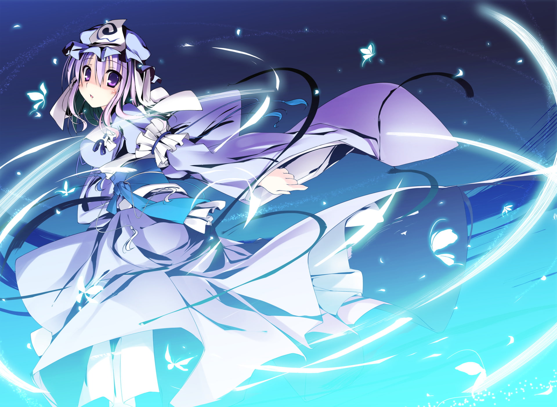 Anime White Haired Girl With Blue Eyes 19x1404 Wallpaper Teahub Io
