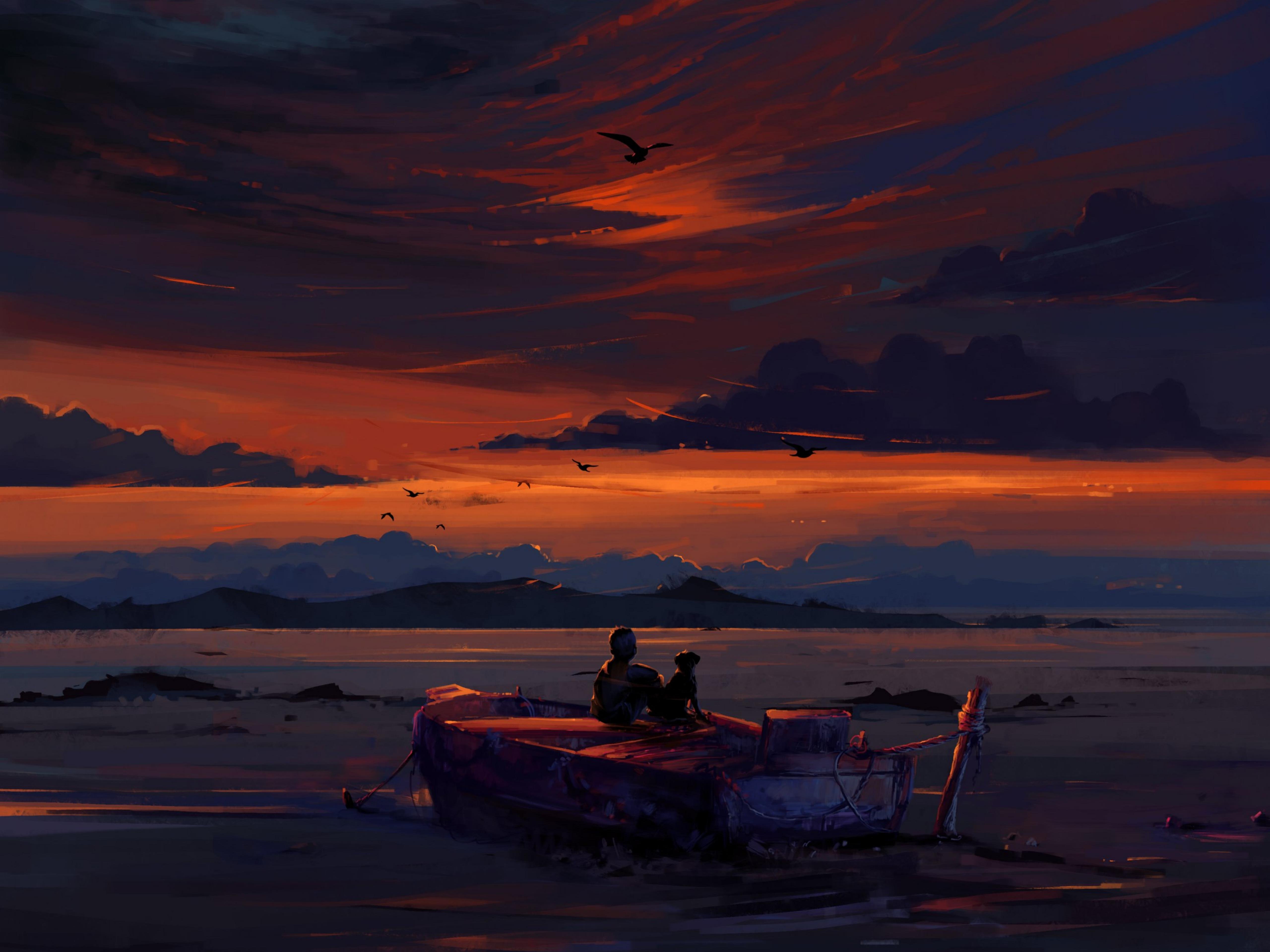 Sunset Friends Wallpaper - Sunset - HD Wallpaper 