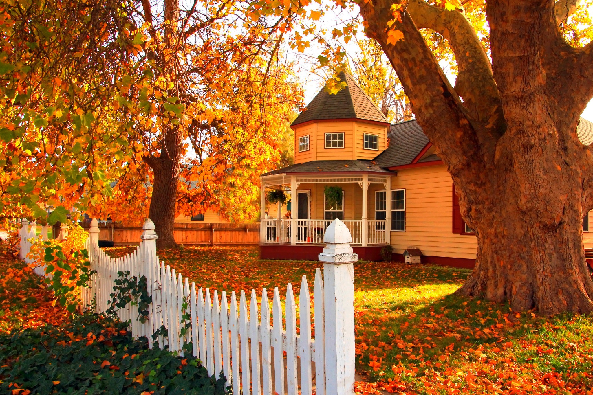 Fall Backgrounds House - HD Wallpaper 