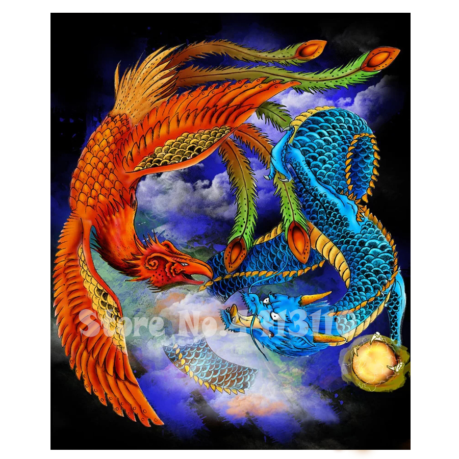 Phoenix And Dragon - 900x900 Wallpaper 
