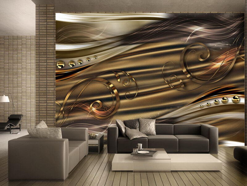 Murando Deluxe Tapeta Abstraktní Zlatohnědá - Pared Salmon Con Ladrillo Visto - HD Wallpaper 