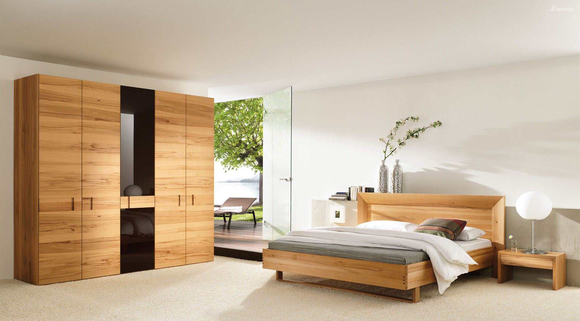 Wooden Simple Bedroom Design - HD Wallpaper 