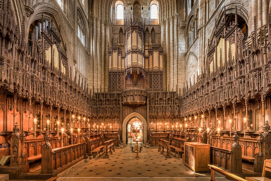 Cathedral Interior, Architecture, Gothic, Ornate, Church, - HD Wallpaper 