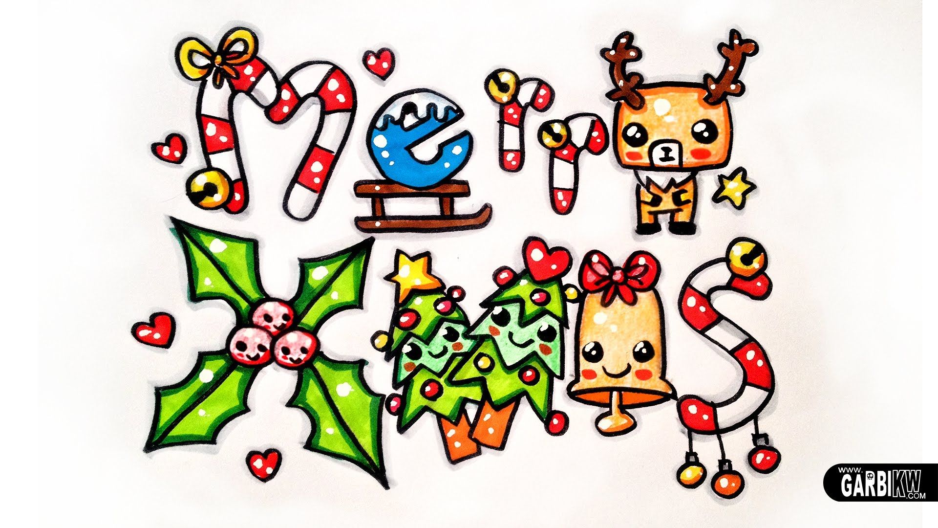 Free Christmas Drawings For Cards - HD Wallpaper 