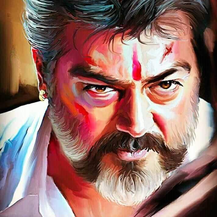 Viswasam Paintings For Whatsapp Status Or Profile Picture - Thala Hd Images Viswasam Download - HD Wallpaper 