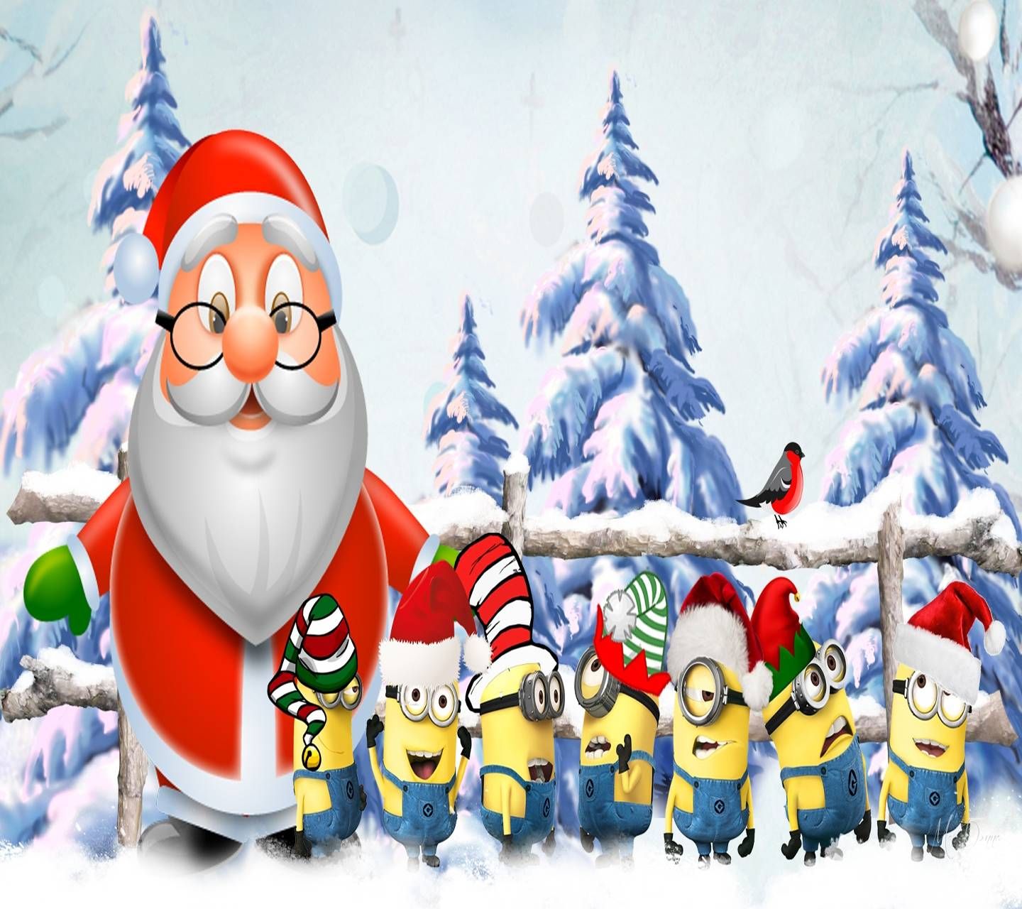 Christmas Minion Background - HD Wallpaper 