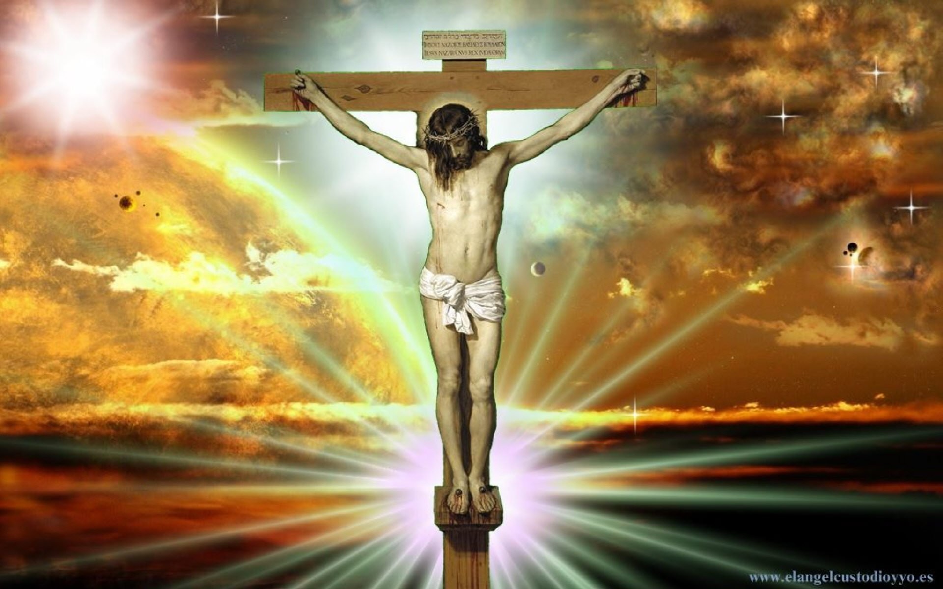 Jesus Christ Cross Wallpaper - Jesus Christ Photo On Cross - HD Wallpaper 