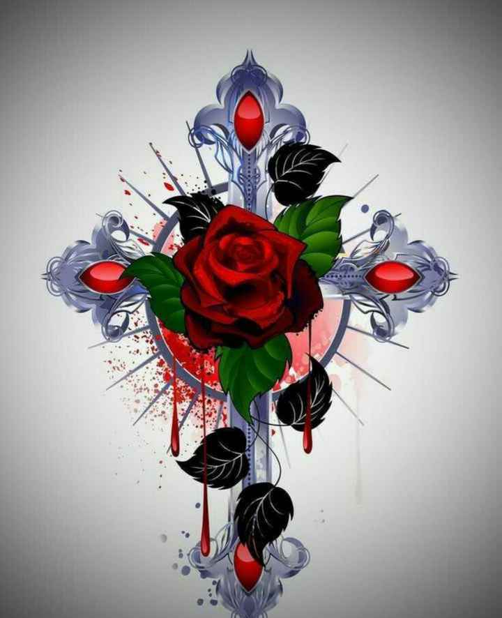 Cross With Roses - HD Wallpaper 