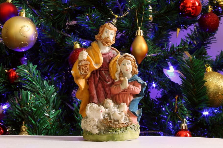 Christmas, Mary And Joseph, Statue, Garnish, Decoration, - Christmas Day - HD Wallpaper 