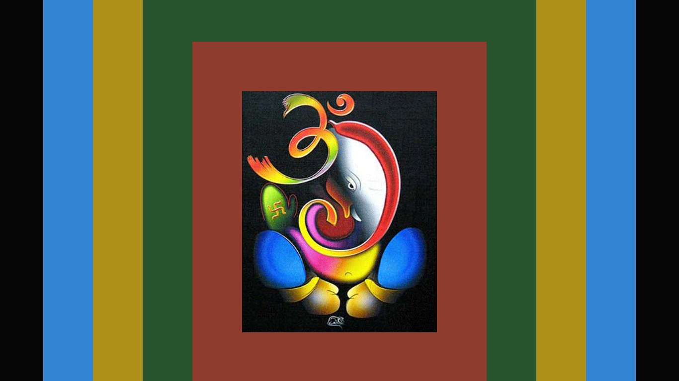 Ganesha Art Wallpaper - Visual Arts - HD Wallpaper 
