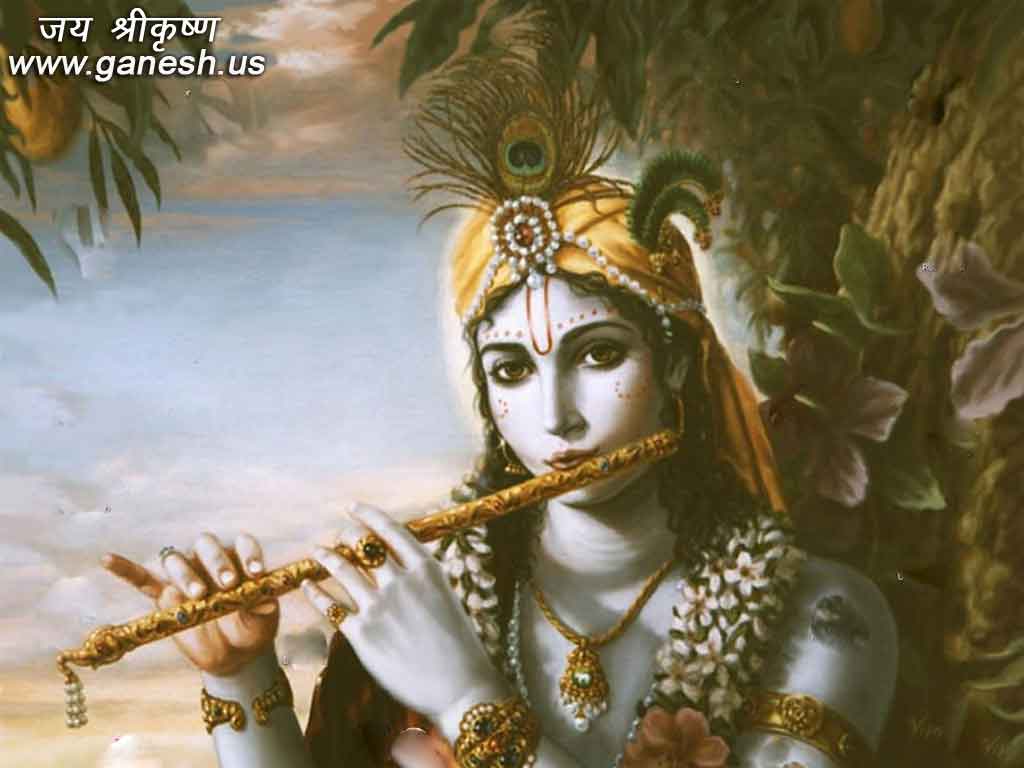 Lord Krishna Paintings - HD Wallpaper 